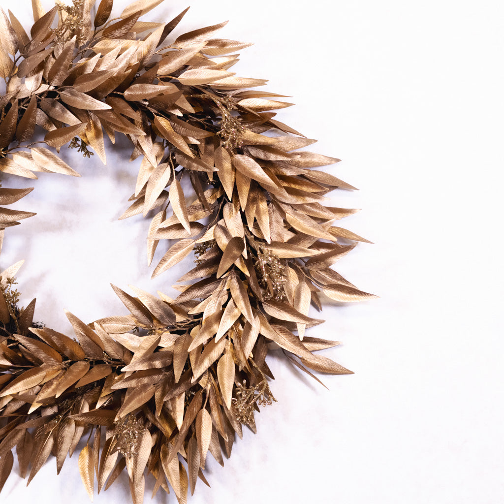Metallic Gold Leaf Wreath