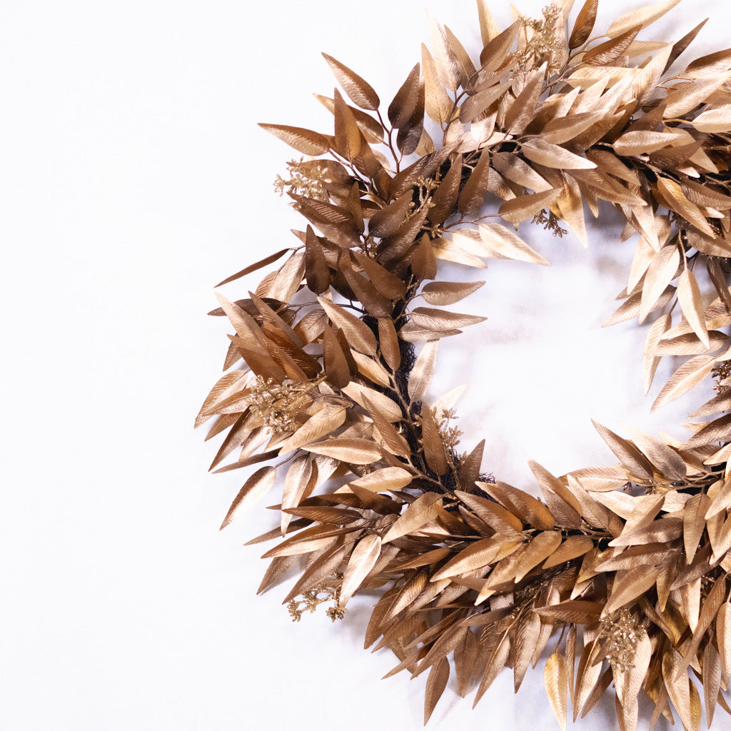 Metallic Gold Leaf Wreath