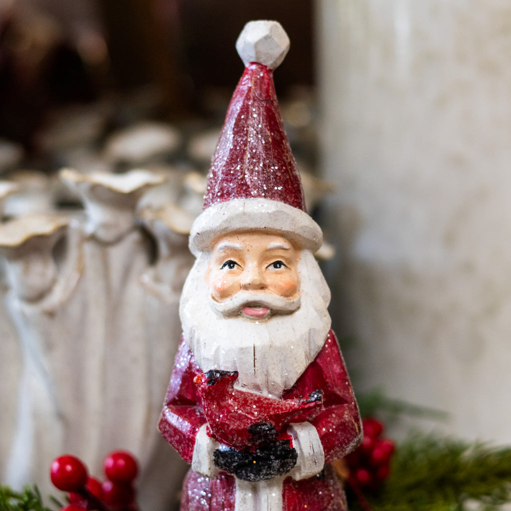 Resin Santa with Cardinal