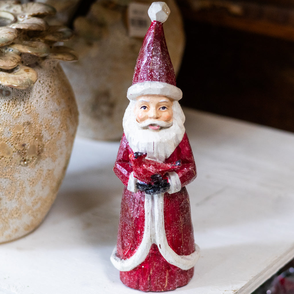Resin Santa with Cardinal