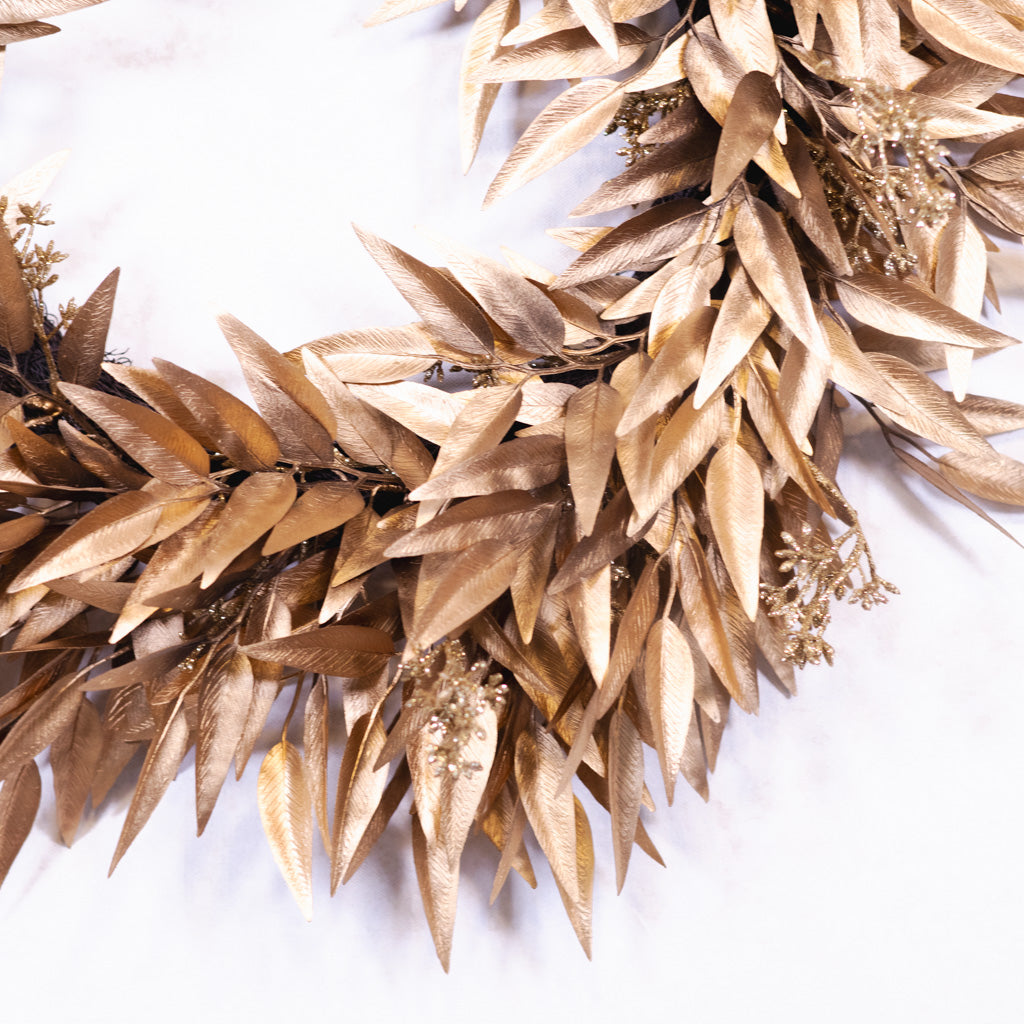Metallic Gold Leaf Wreath