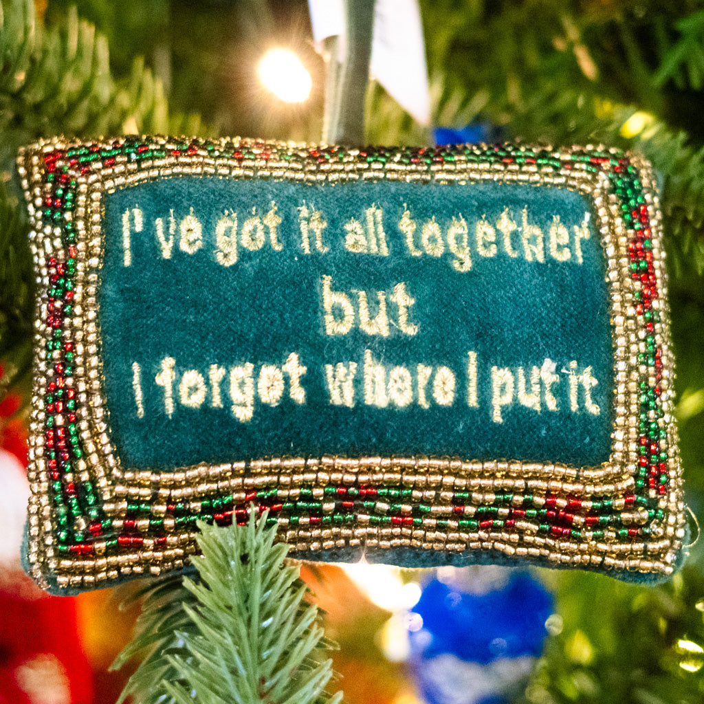 Cotton Velvet Pillow "I've Got It All Together"