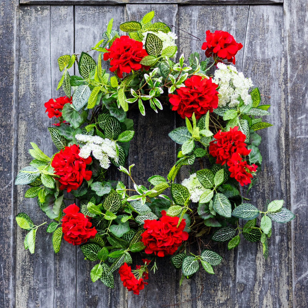 Greenhouse Geranium Wreath