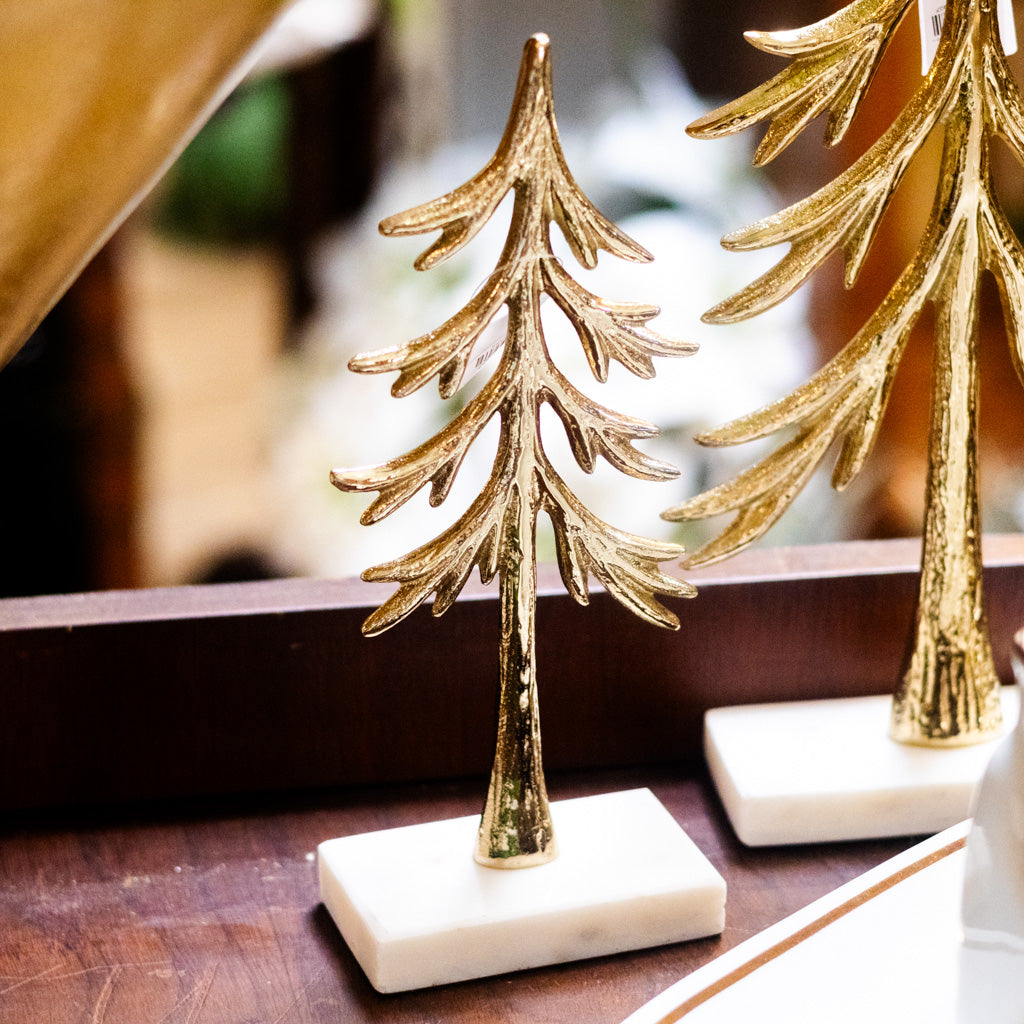 Tree Aluminum on Marble Base Medium