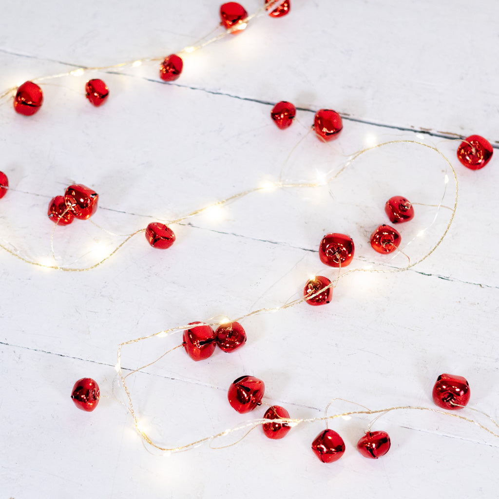 LED Sleigh Red Jingle Bell Garland