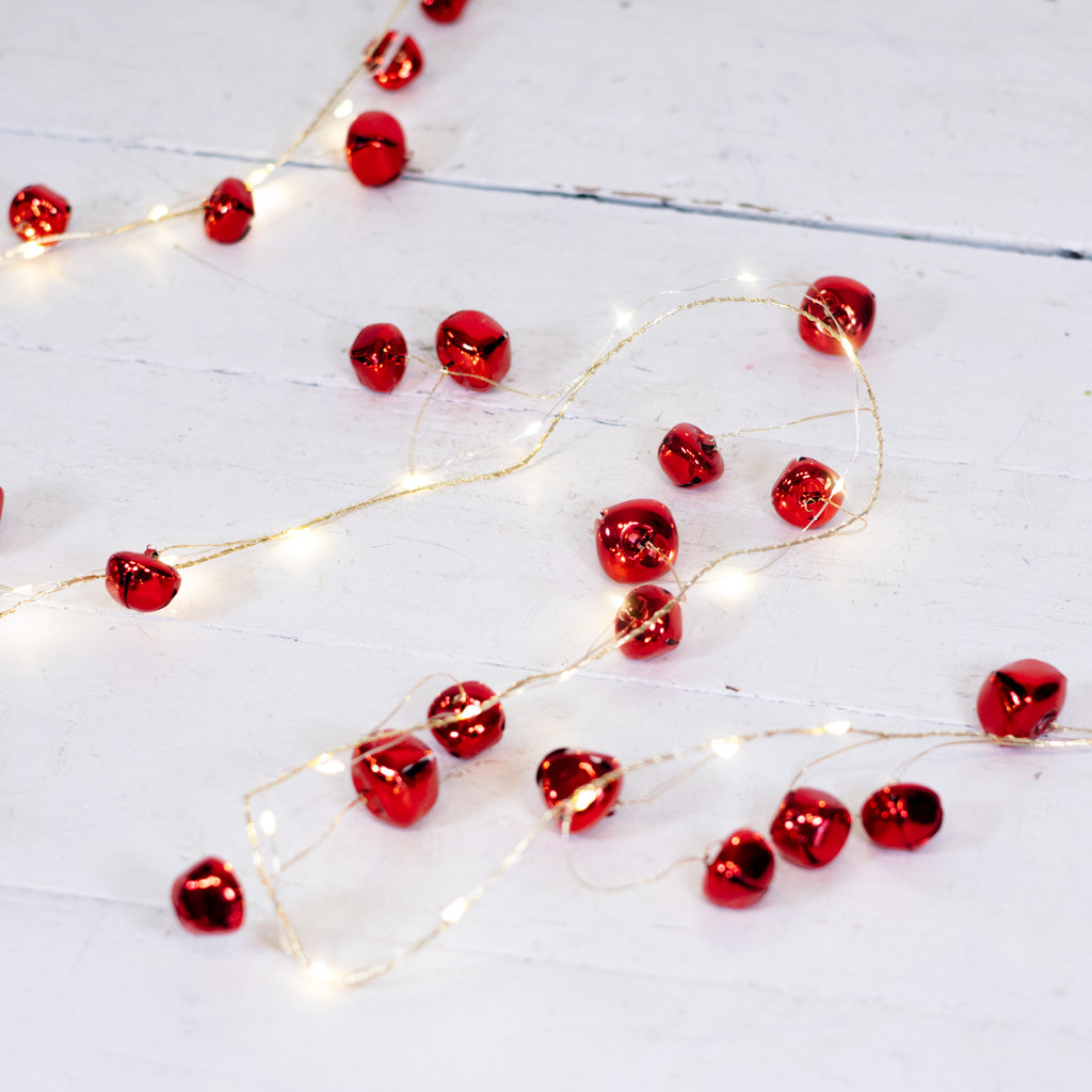 LED Sleigh Red Jingle Bell Garland