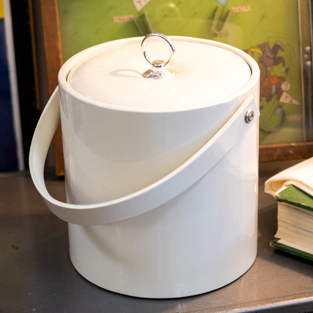 Vintage White Ice Bucket