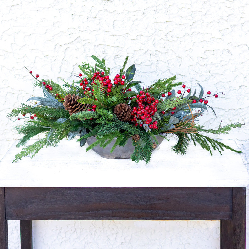 Very Berry Red Holiday Centerpiece Drop In
