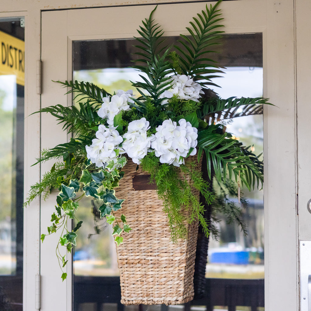White Hydrangea Mix Elongated Drop In