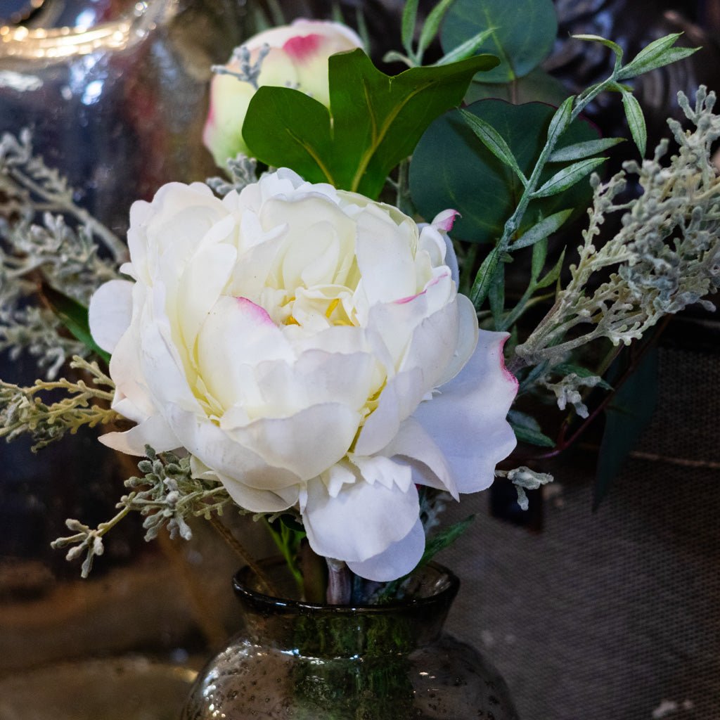 Single White Peony drop in bouquet