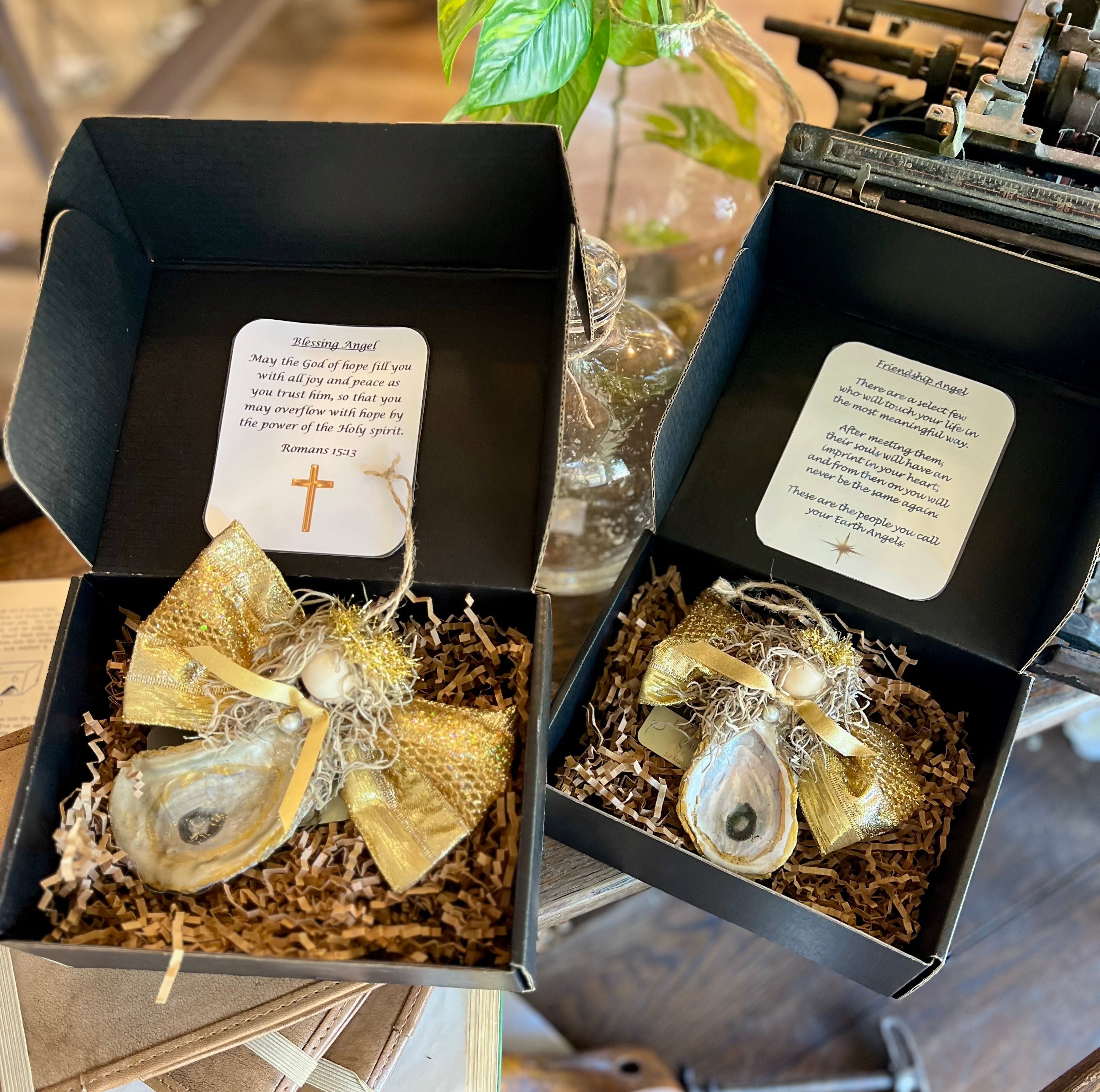 Oyster Shell Angel Ornament