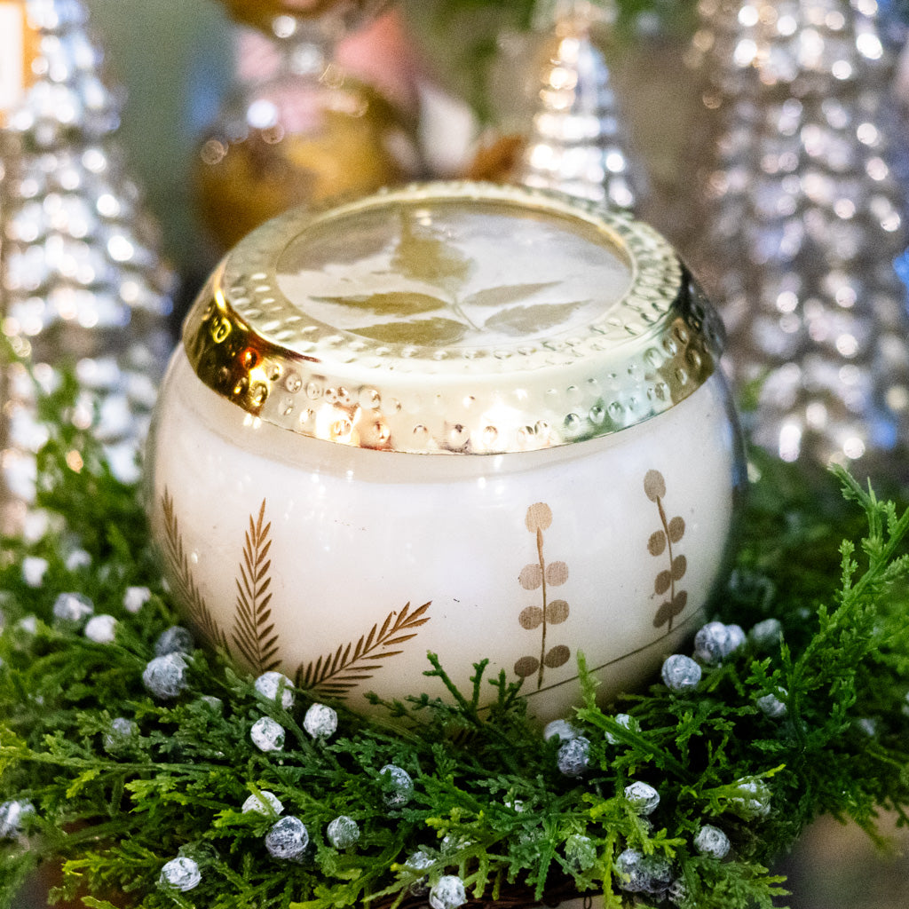 Frosted Juniper Candle in Glass with Lid
