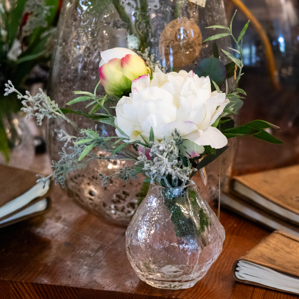 Single White Peony drop in bouquet