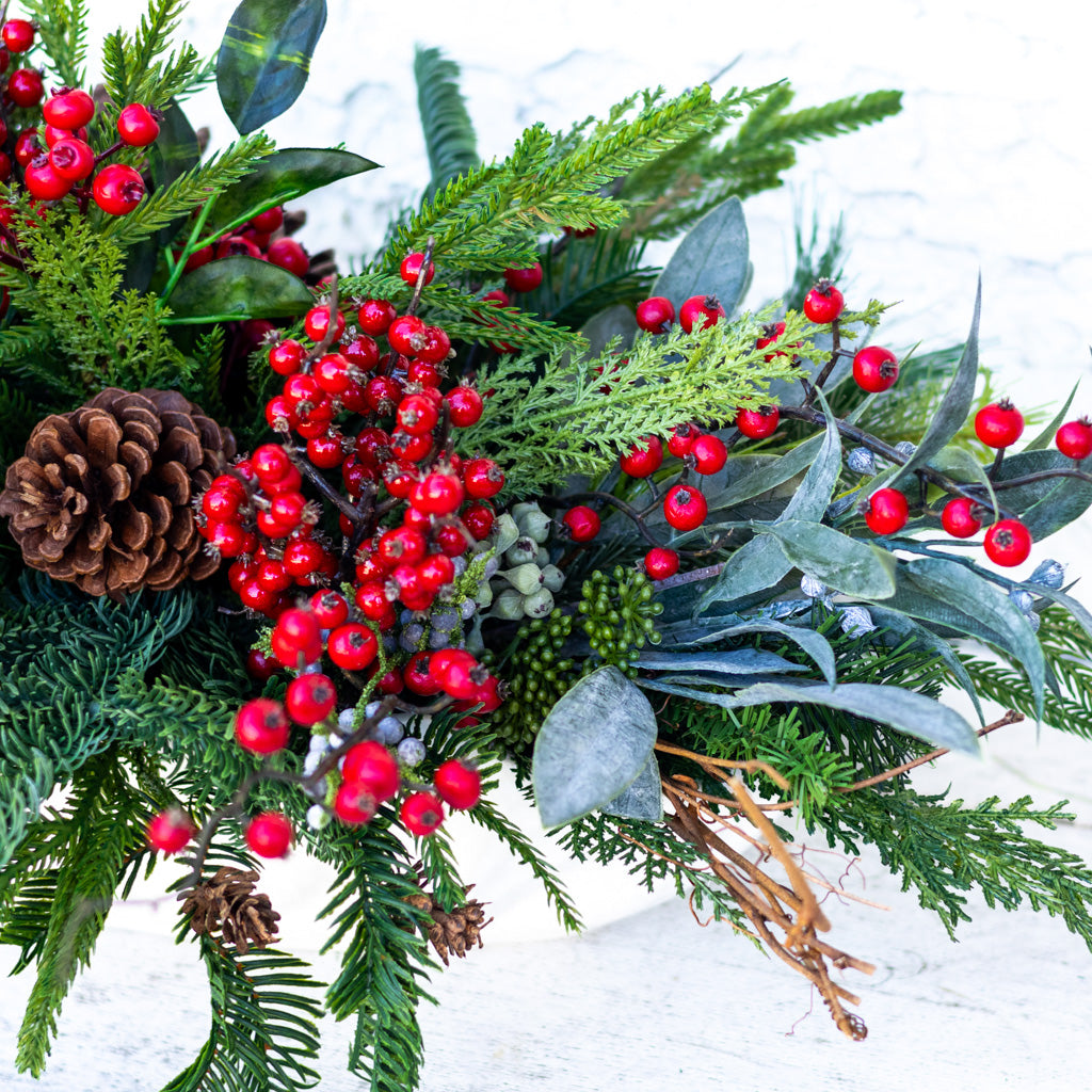 Very Berry Red Holiday Centerpiece Drop In