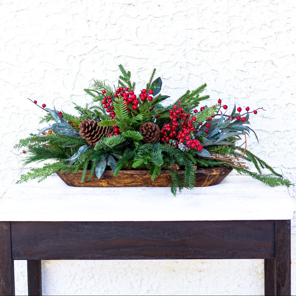 Very Berry Red Holiday Centerpiece Drop In