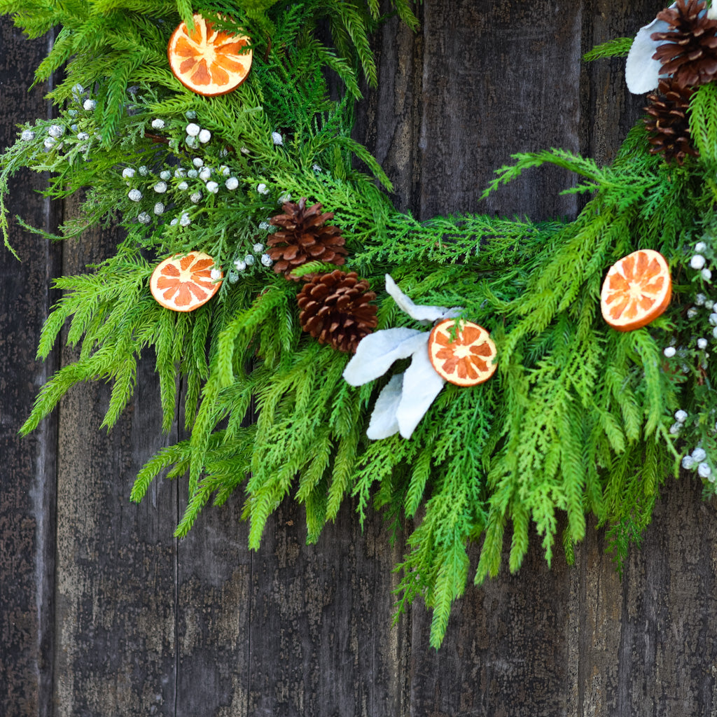 Orange Grove Evergreen Wreath