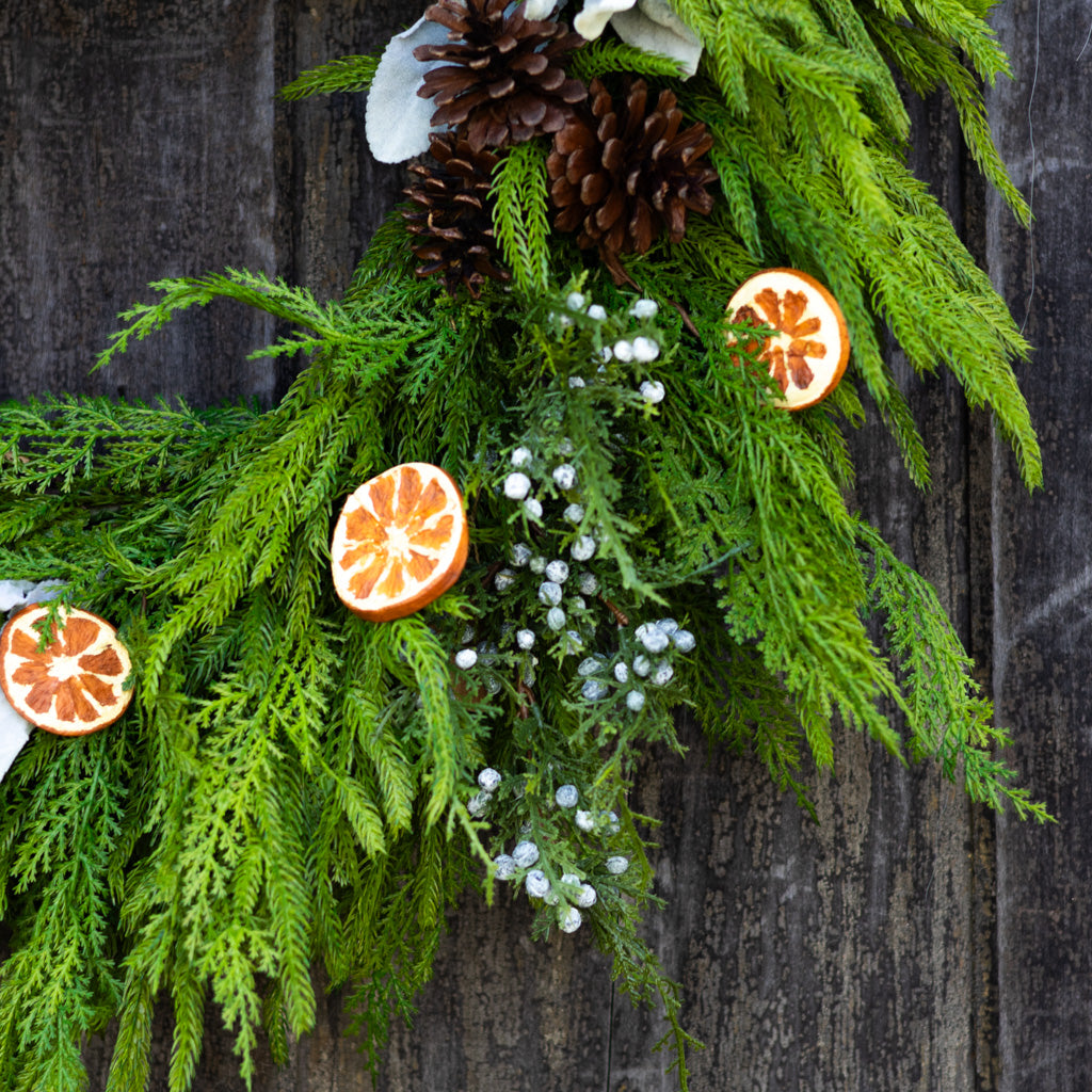 Orange Grove Evergreen Wreath