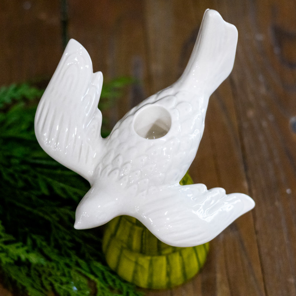 Dove Tree Ceramic Candleholder
