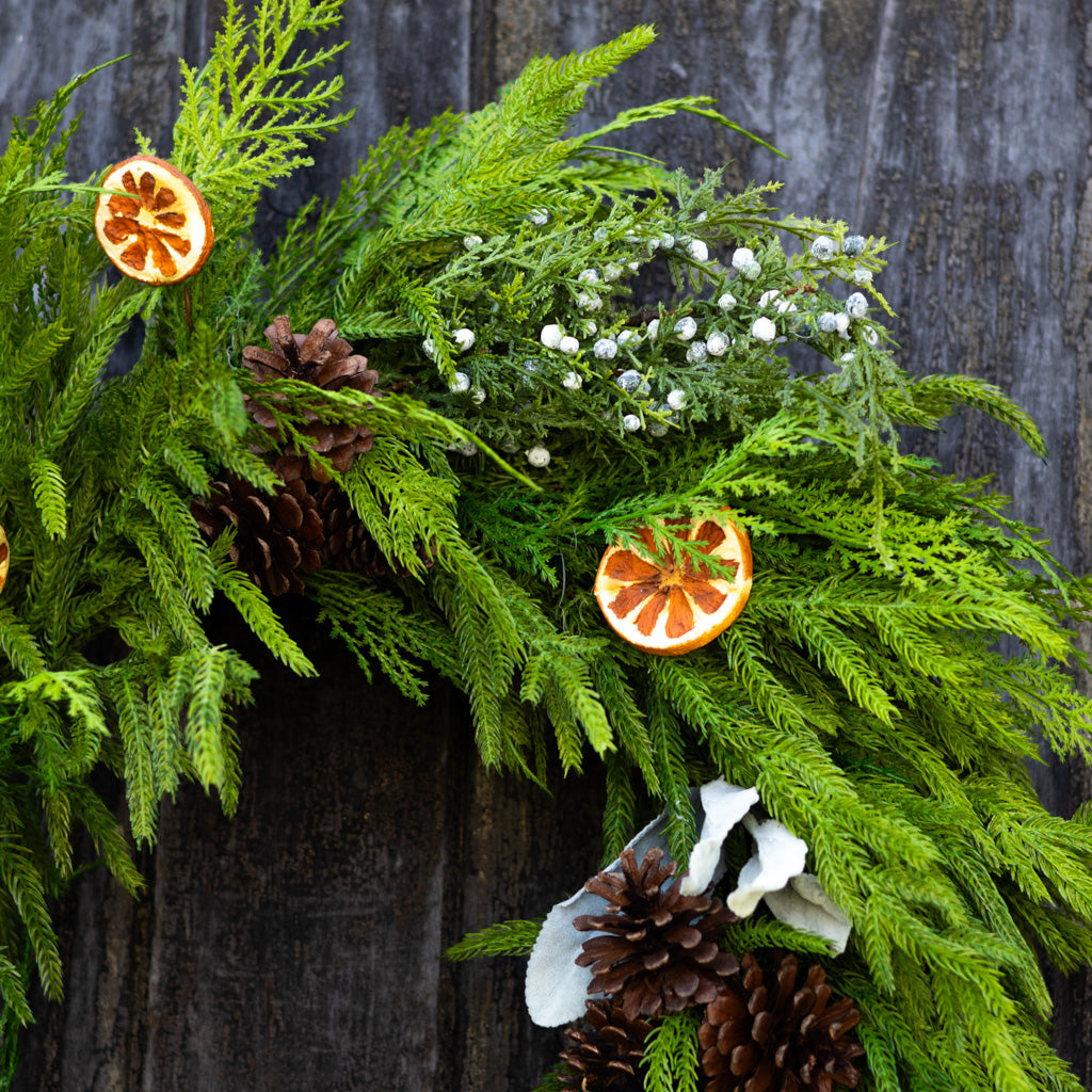 Orange Grove Evergreen Wreath