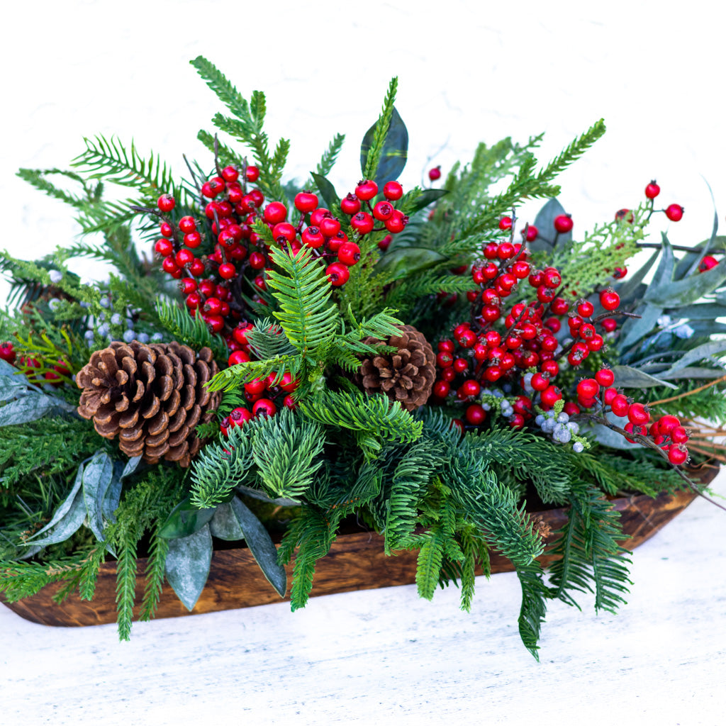 Very Berry Red Holiday Centerpiece Drop In