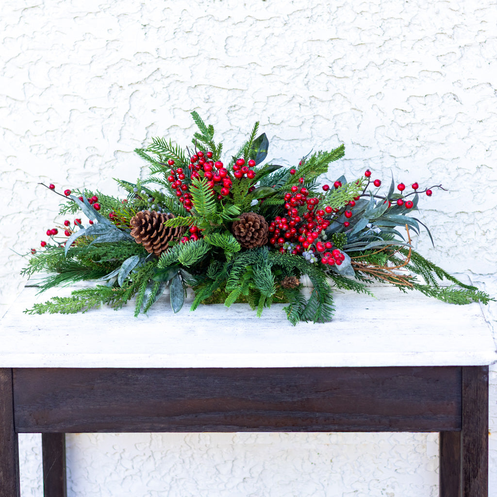 Very Berry Red Holiday Centerpiece Drop In