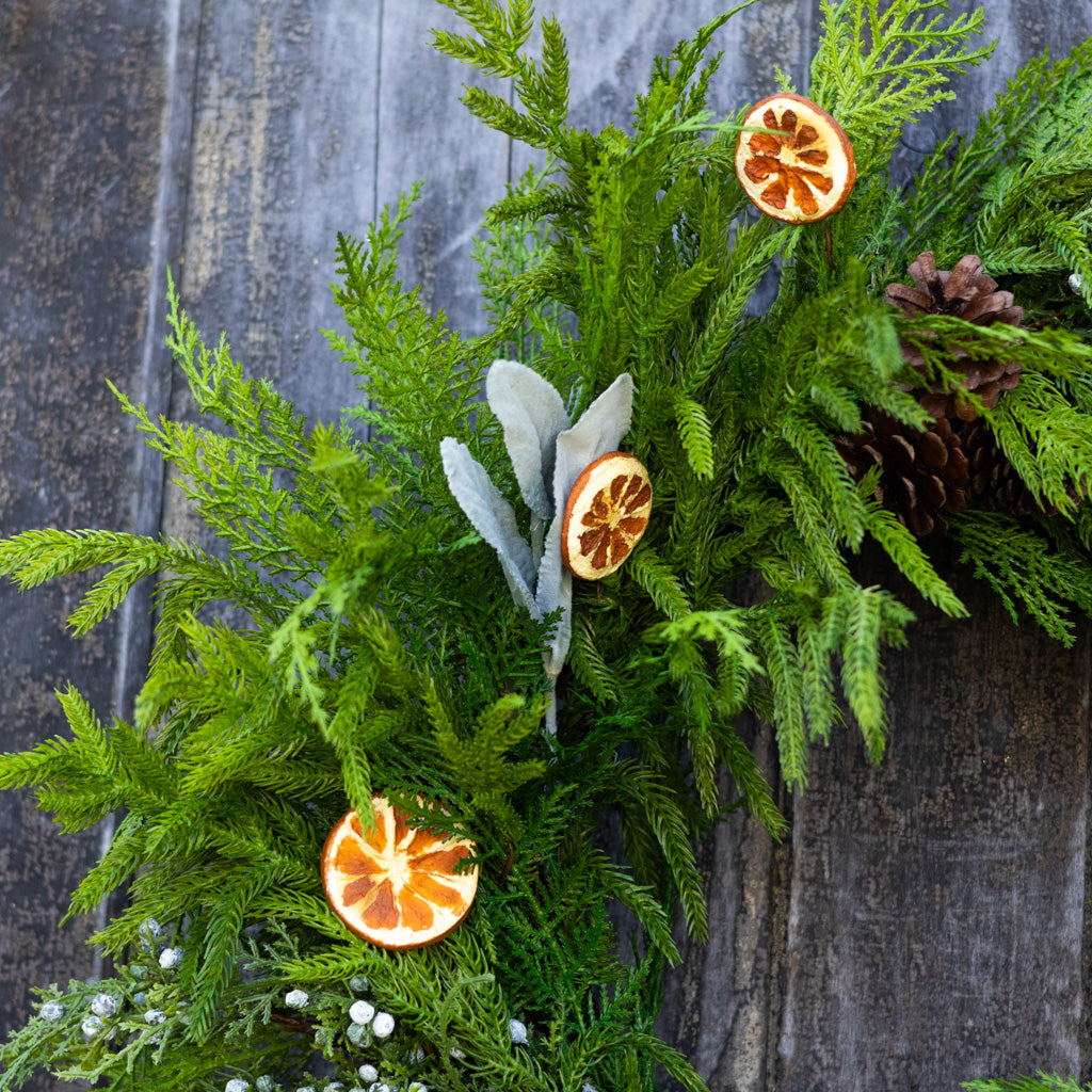Orange Grove Evergreen Wreath