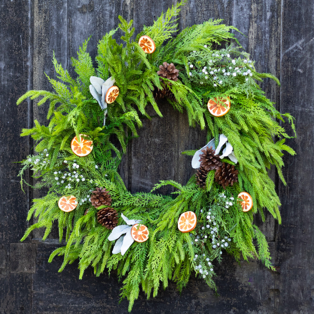 Orange Grove Evergreen Wreath