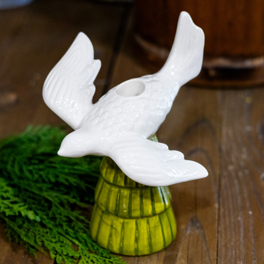Dove Tree Ceramic Candleholder