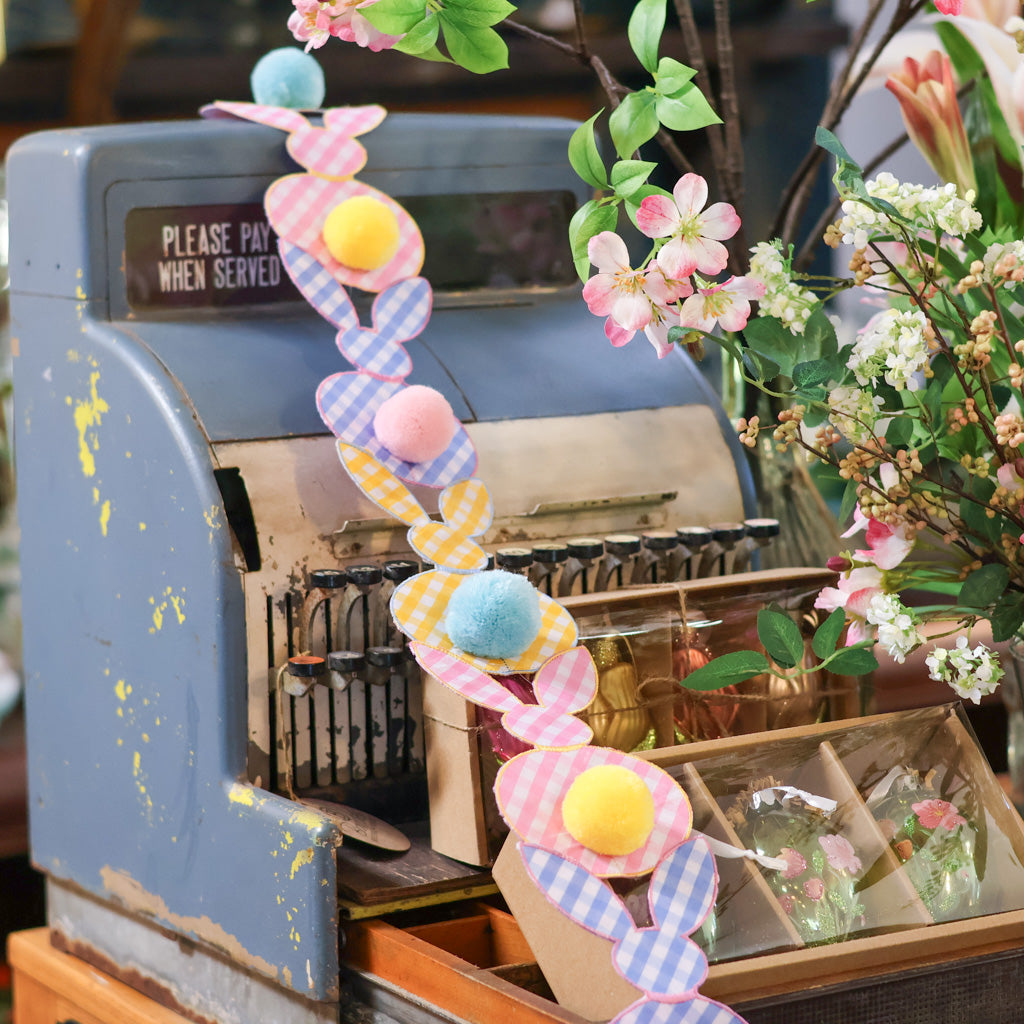 Gingham Floral Bunny Bunting