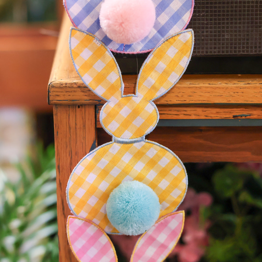 Gingham Floral Bunny Bunting