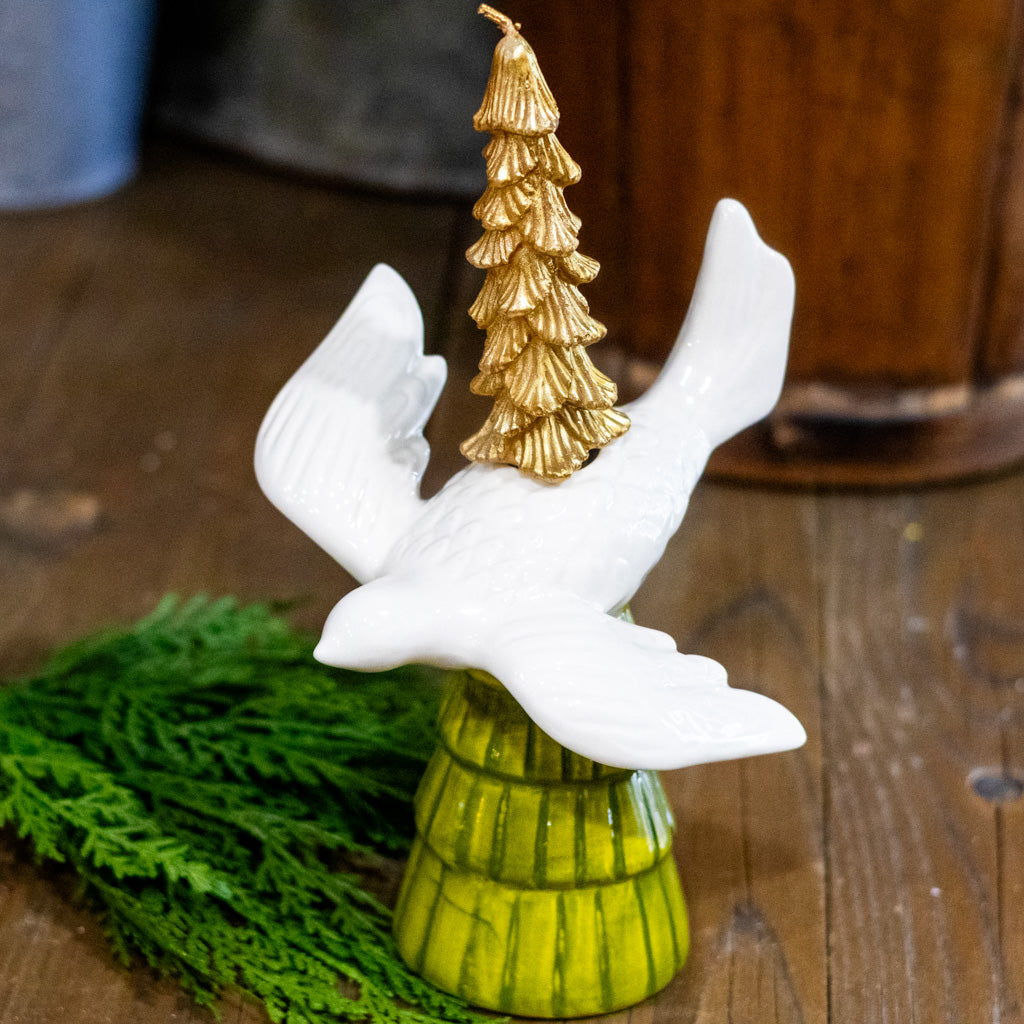 Dove Tree Ceramic Candleholder