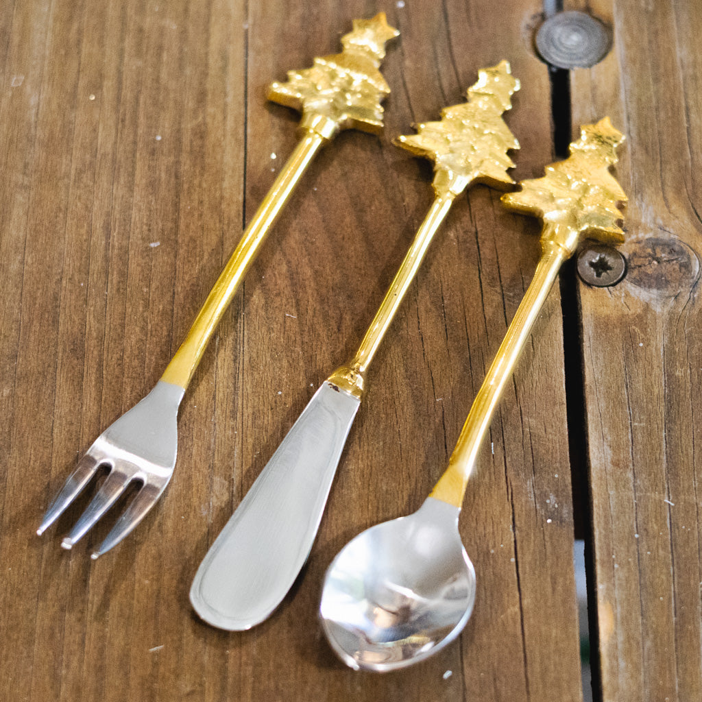 Set of Three Stainless Steel Entertainment Appetizer Utensils