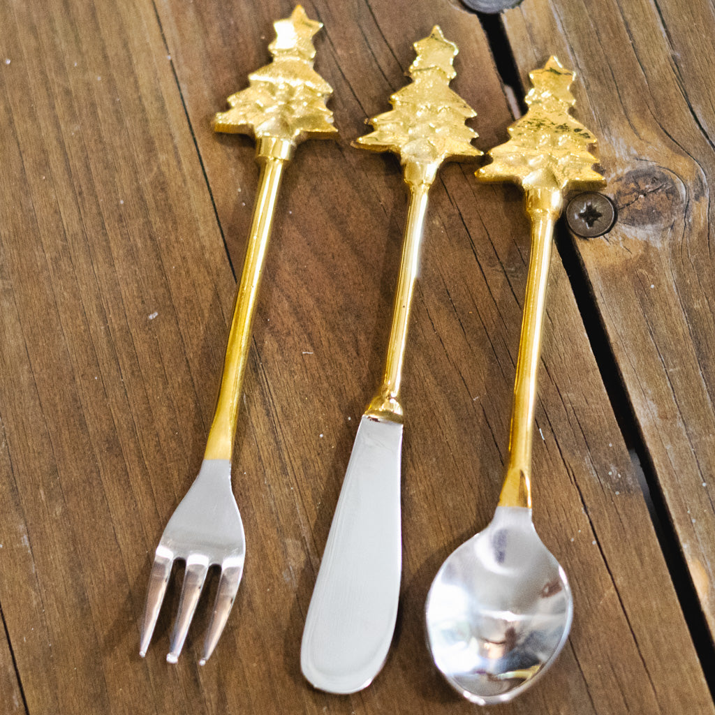 Set of Three Stainless Steel Entertainment Appetizer Utensils