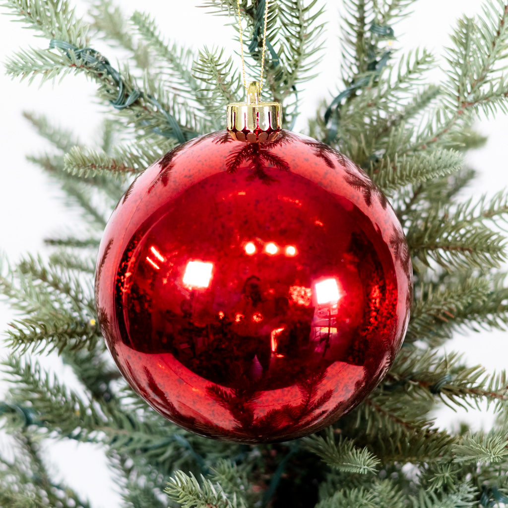 Mercury Red Ball Ornament Box of Two
