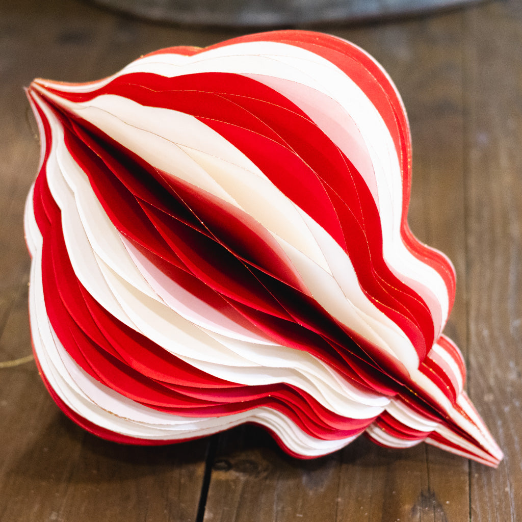 Paper Folding White Red Honeycomb Small