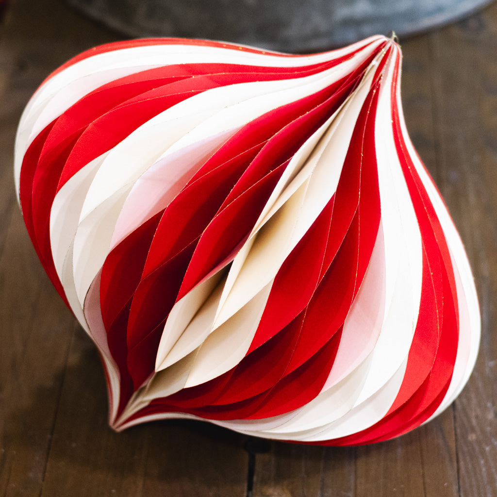 Paper Folding  White Red Honeycomb Large