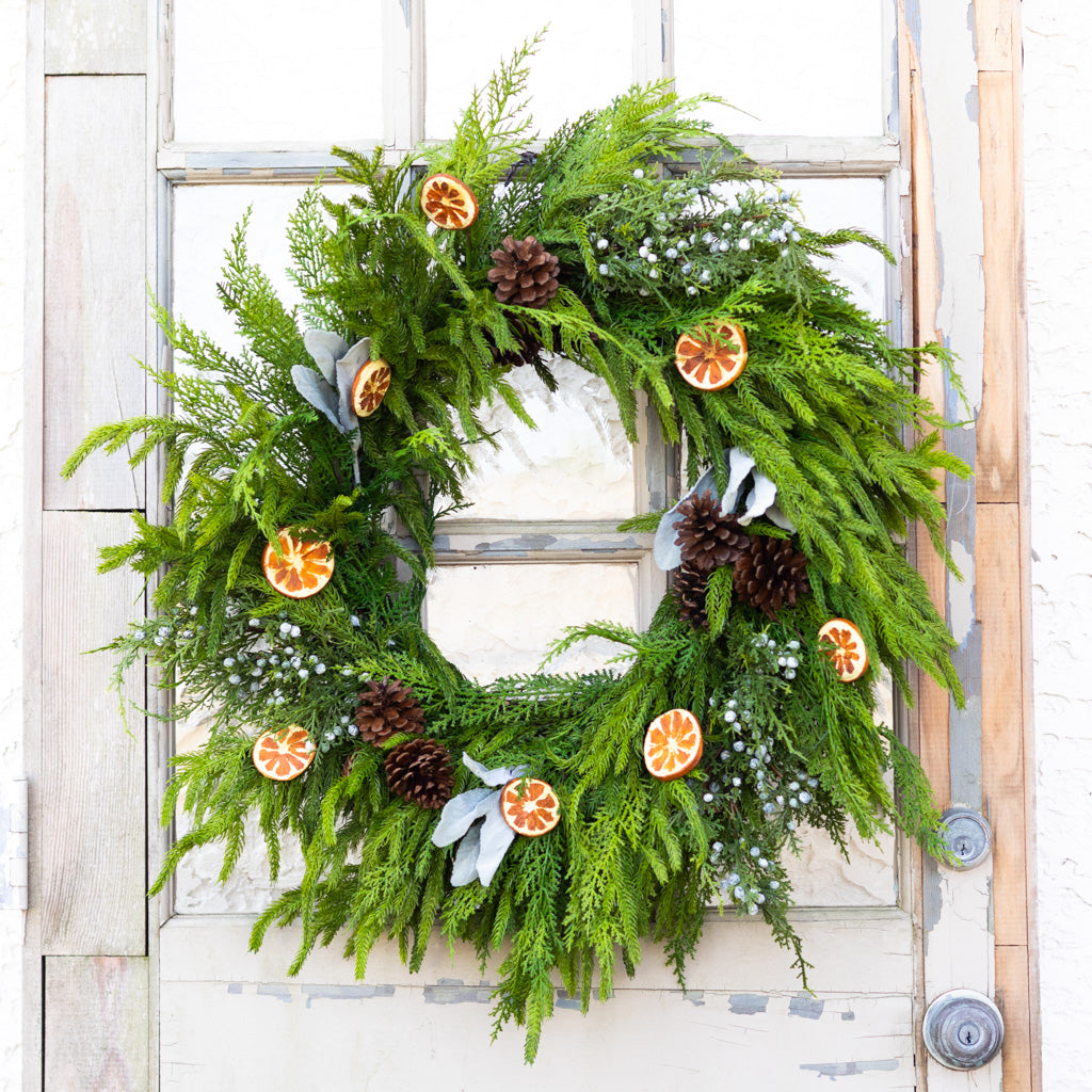 Orange Grove Evergreen Wreath