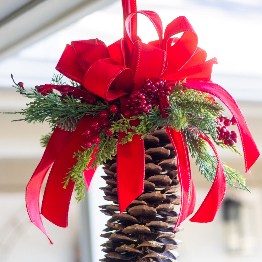 Decorated Hanging Holiday Pinecone