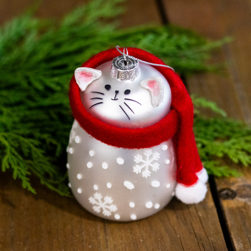 Glass Polyester Cat Ornament
