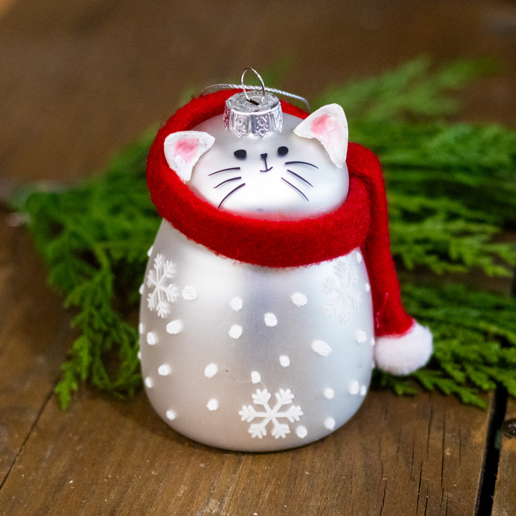 Glass Polyester Cat Ornament