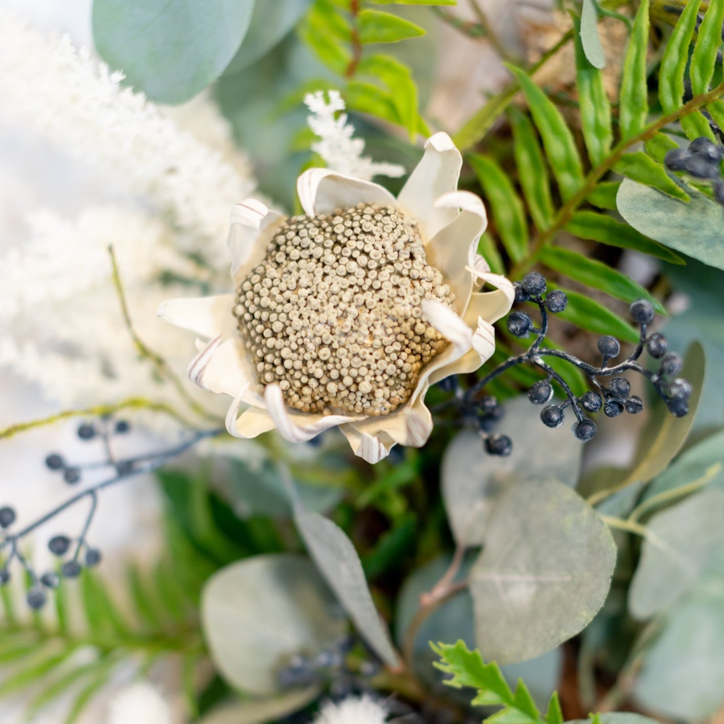 Sea Salt Hydrangea and Magnolia Petite Bouquet Drop In