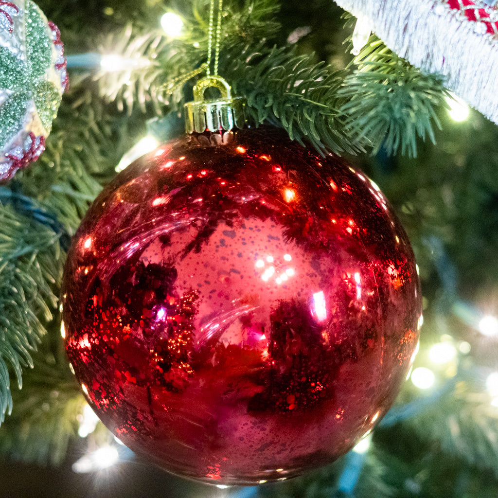 Mercury Red Ball Ornament Box of Two