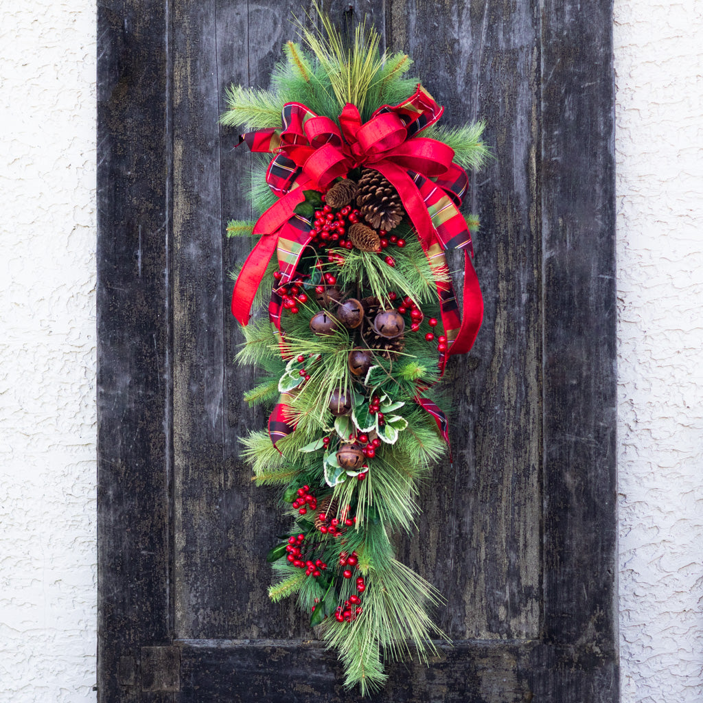 Jingle Bell Holiday Down Drop with Bow