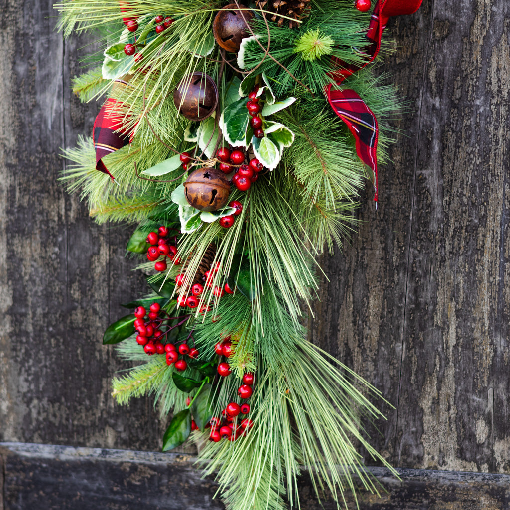 Jingle Bell Holiday Down Drop with Bow