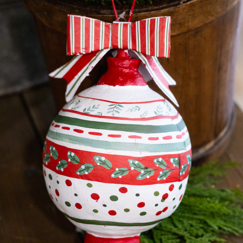 Pattern Dots Paper Mache Ornament