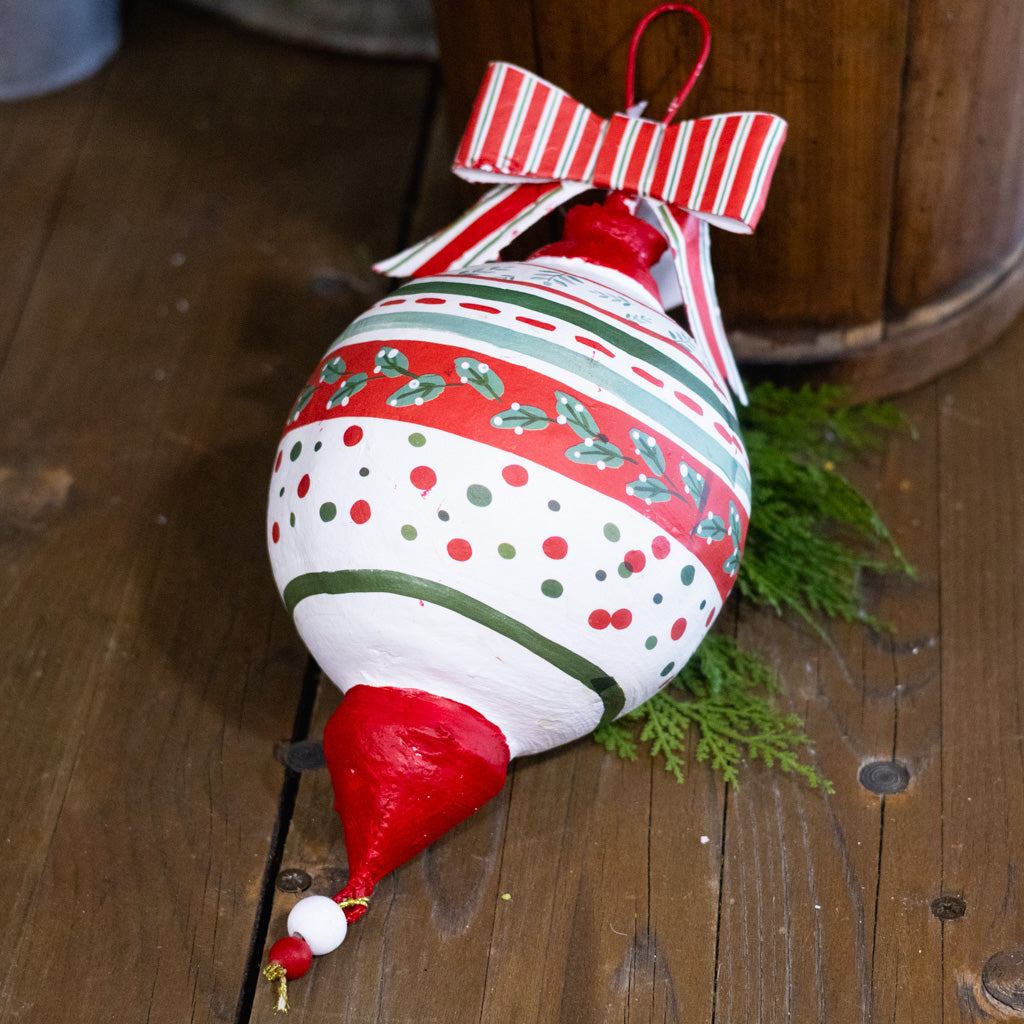 Pattern Dots Paper Mache Ornament