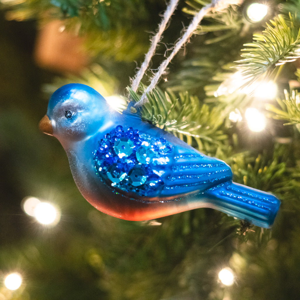 Box of Six Glass Bird Ornaments