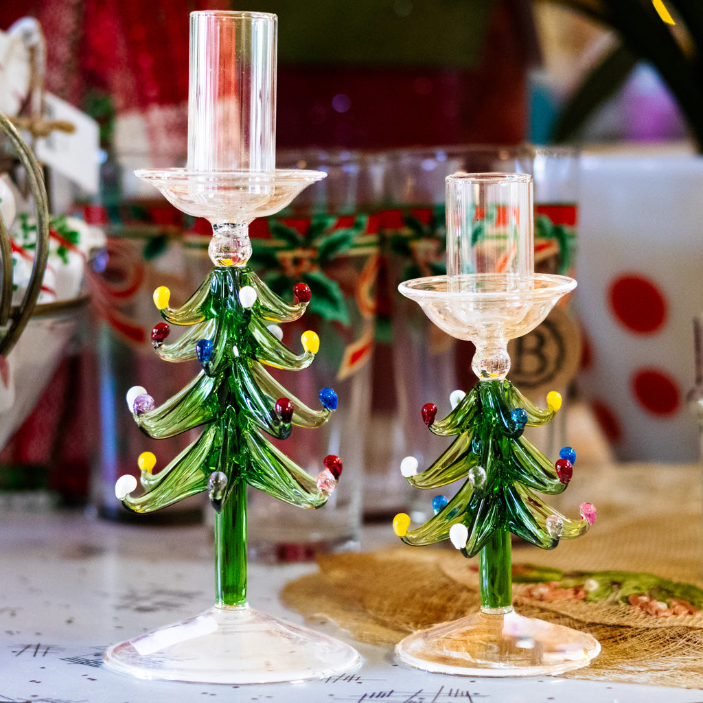 Short Tree Glass Candle Holder