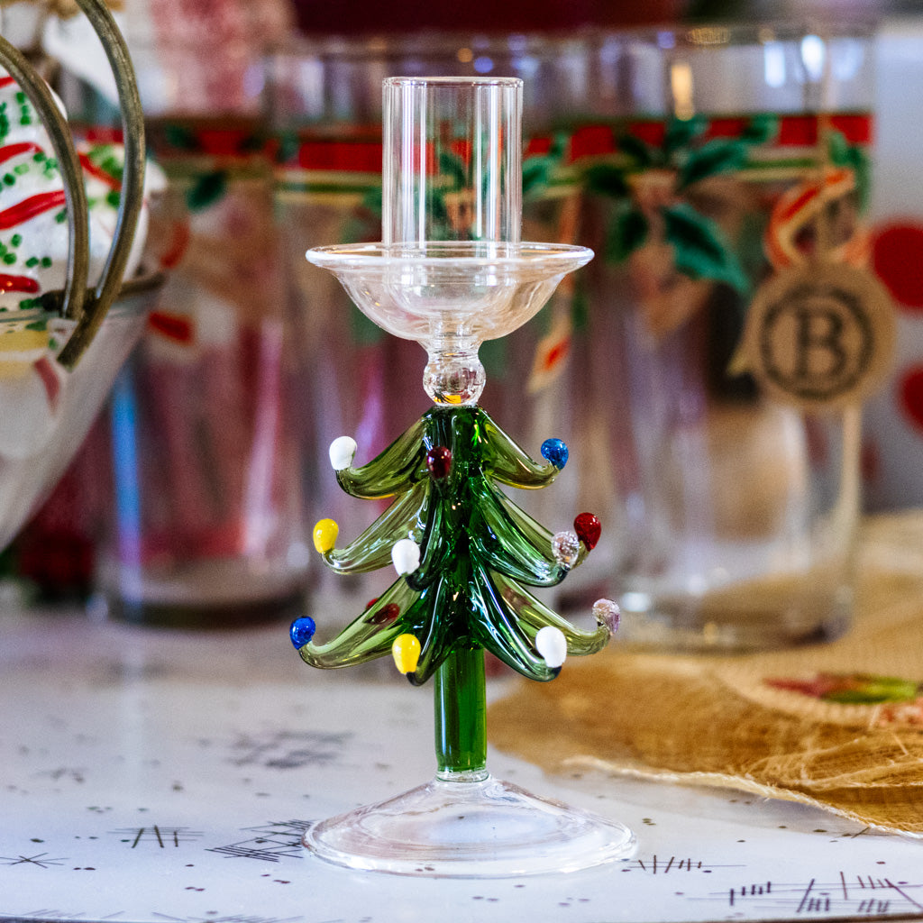 Short Tree Glass Candle Holder