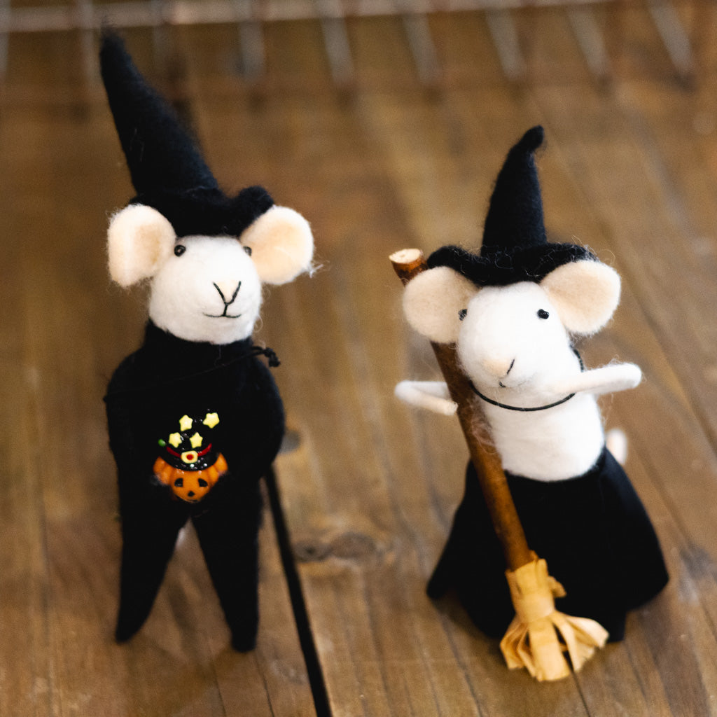 Wool Felt Halloween Witch Mouse